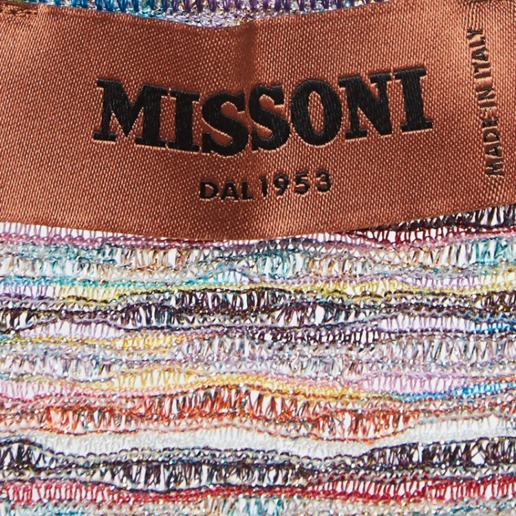 مملوكة مسبقًا Missoni Multicolor Marl Lurex Knit Mid Dress M 