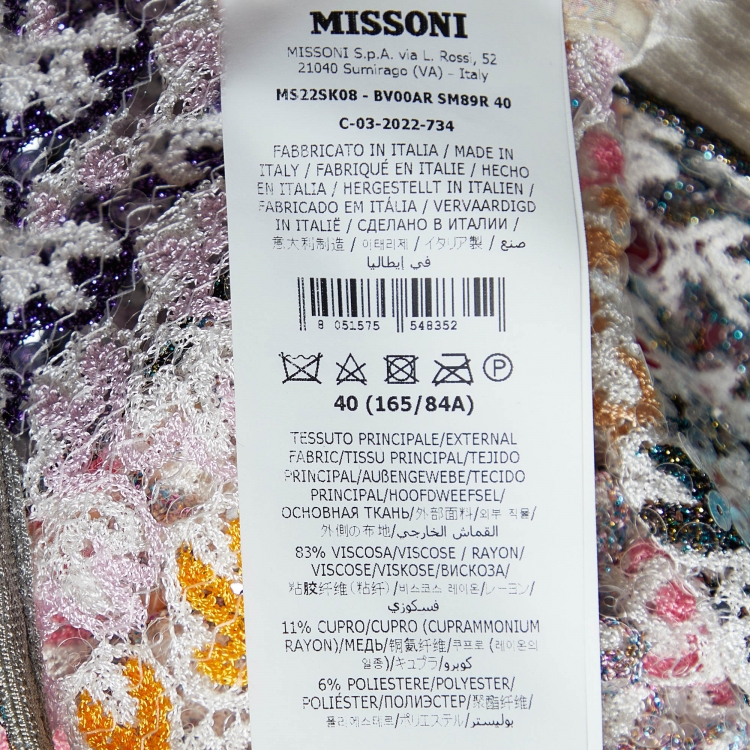 Pre Owned Missoni Multicolor Sequined Knit Halter Neck Crop Top S