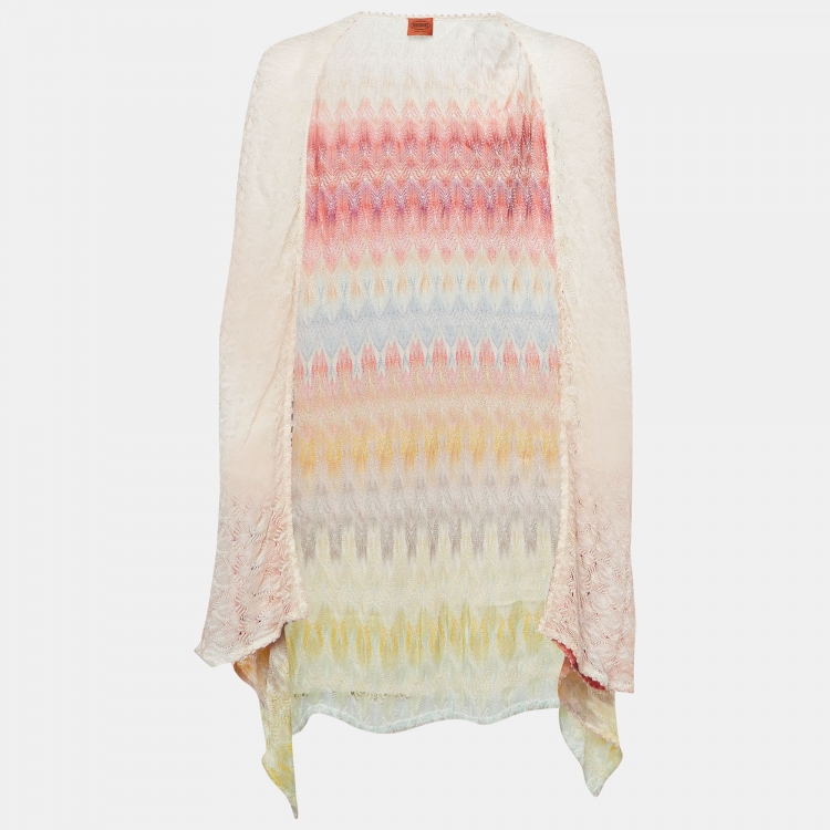 Pre Owned Missoni Multicolor Chevron Knit Cardigan M