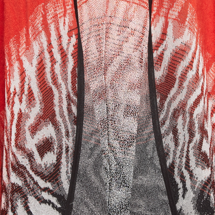 Pre Owned Missoni Red Knit Cardigan One Size