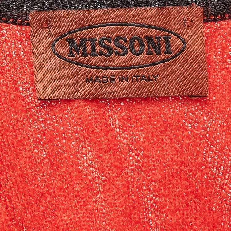 Pre Owned Missoni Red Knit Cardigan One Size