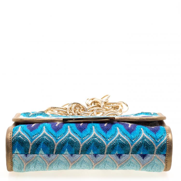 Pre Owned Missoni Multicolor Shimmering Weave Fabric Shoulder Bag