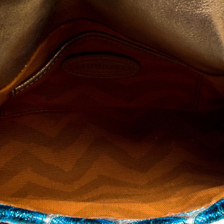 Pre Owned Missoni Multicolor Shimmering Weave Fabric Shoulder Bag