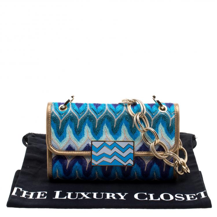 Pre Owned Missoni Multicolor Shimmering Weave Fabric Shoulder Bag