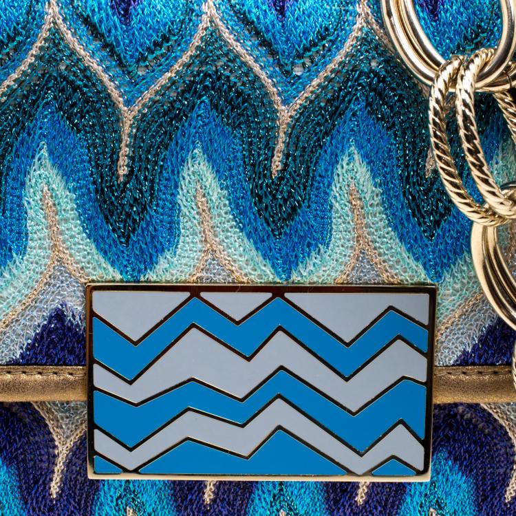 Pre Owned Missoni Multicolor Shimmering Weave Fabric Shoulder Bag