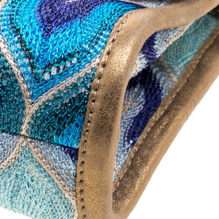 Pre Owned Missoni Multicolor Shimmering Weave Fabric Shoulder Bag
