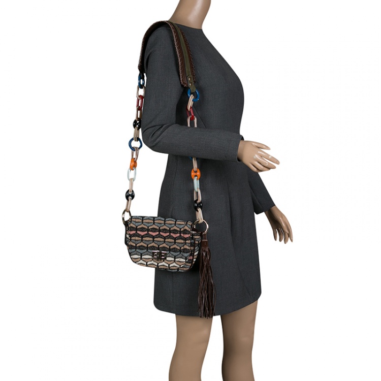 Pre Owned Missoni Multicolor Fabric Crossbody Bag