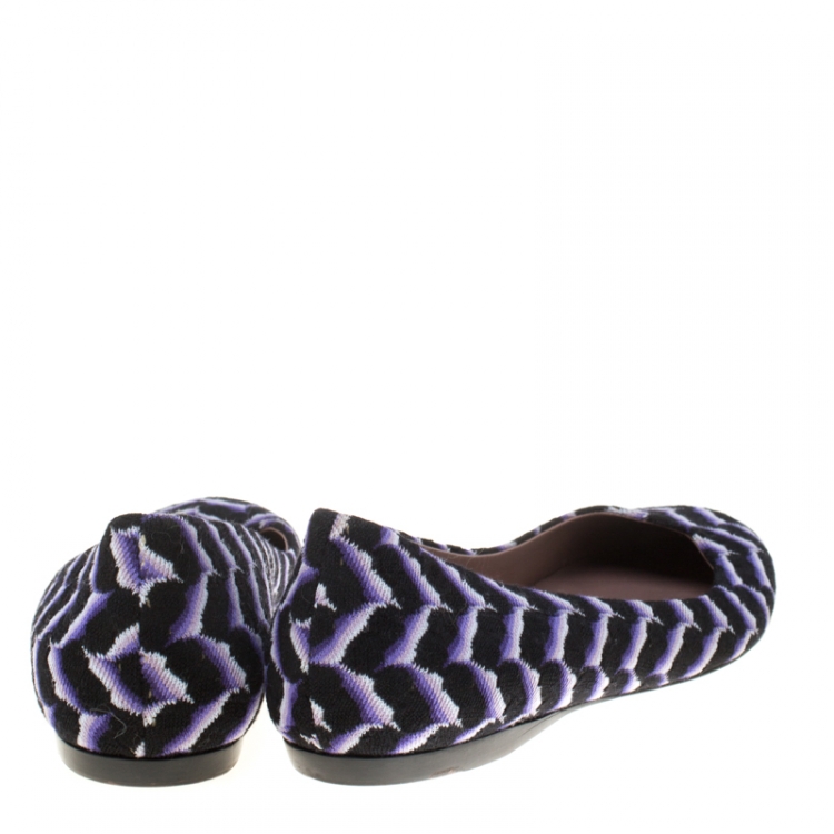 Pre Owned Missoni Multicolor Knit Fabric Ballet Flats Size 37 