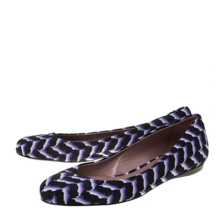 Pre Owned Missoni Multicolor Knit Fabric Ballet Flats Size 37 