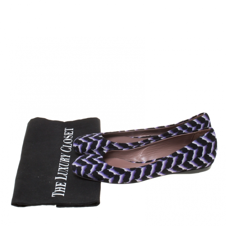Pre Owned Missoni Multicolor Knit Fabric Ballet Flats Size 37 