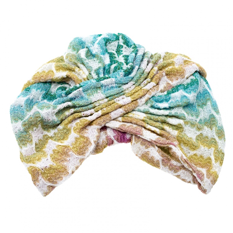 Pre Owned Missoni Mare Multicolor Patterned Lurex Knit Turban
