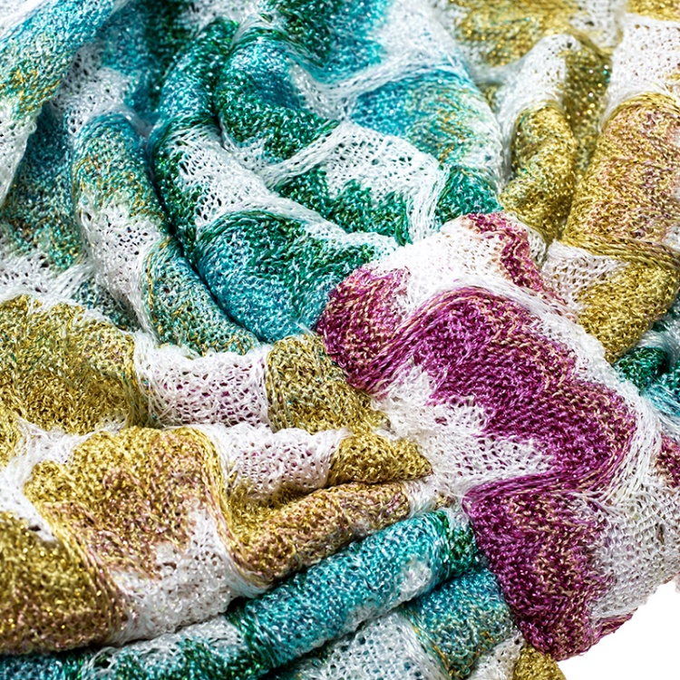 Pre Owned Missoni Mare Multicolor Patterned Lurex Knit Turban
