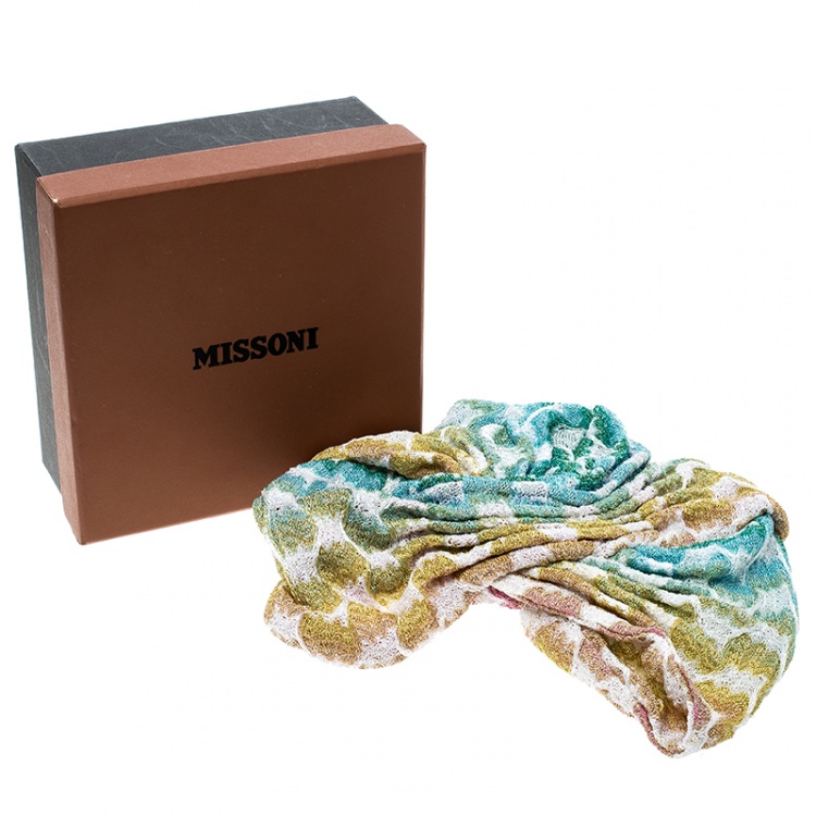 Pre Owned Missoni Mare Multicolor Patterned Lurex Knit Turban