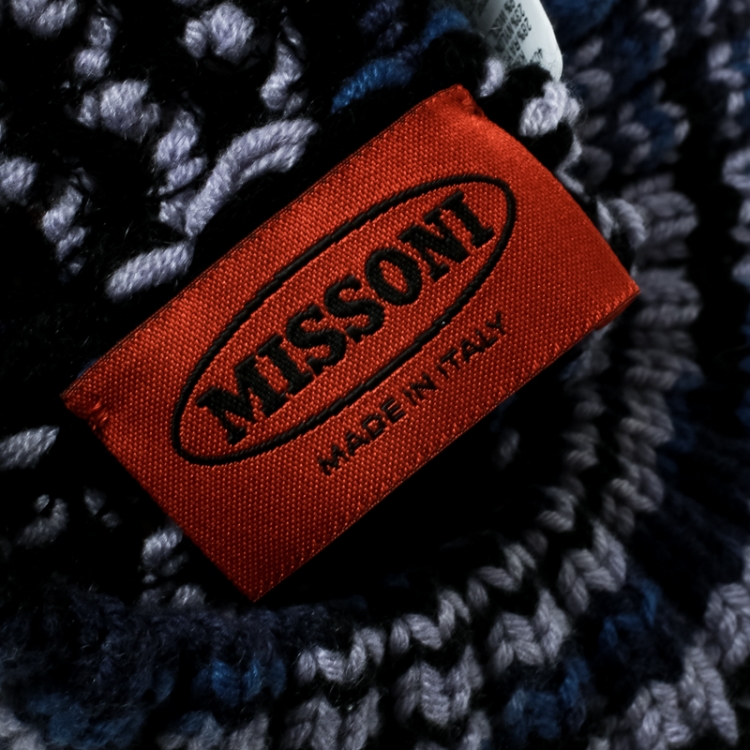 Pre Owned Missoni Multicolor Chunky Knit  Cashmere and Wool Beanie