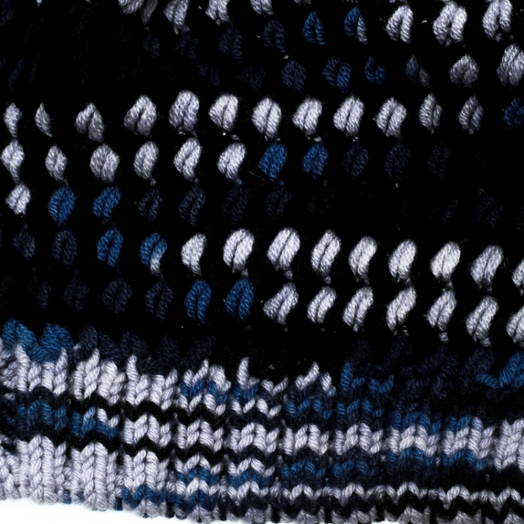 Pre Owned Missoni Multicolor Chunky Knit  Cashmere and Wool Beanie