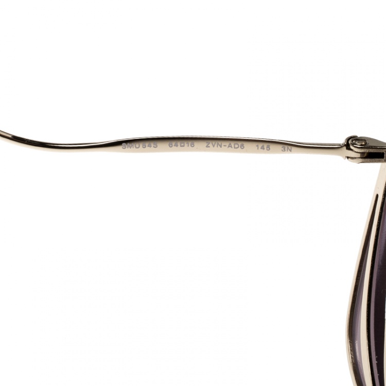 Pre Owned Miu Miu Gold Tone/ Purple SMU54S Cat Eye Sunglasses