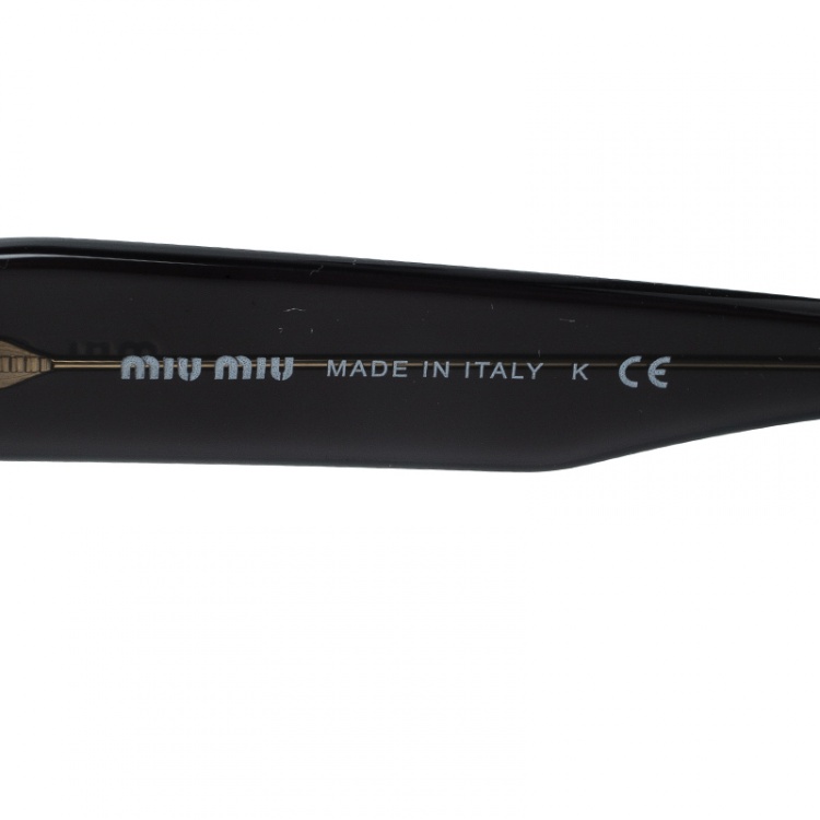 Pre Owned Miu Miu Black/ Black Gradient Crystal Embellished SMU 01Q Cut Out Sunglasses