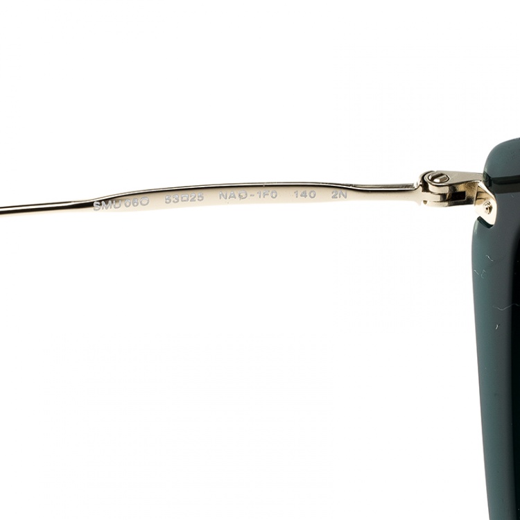 Pre Owned Miu Miu Gree/Brown Gradient SMU06O Geometric Sunglasses 