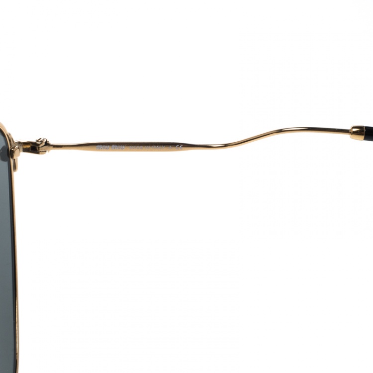 Pre Owned Miu Miu Gold/Black SMU55R Butterfly Sunglasses