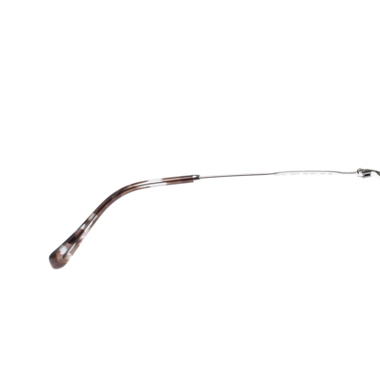 Pre Owned Miu Miu Silver/Blue Grey Gradient Silver Mirrored SMU54U Aviator Sunglasses
