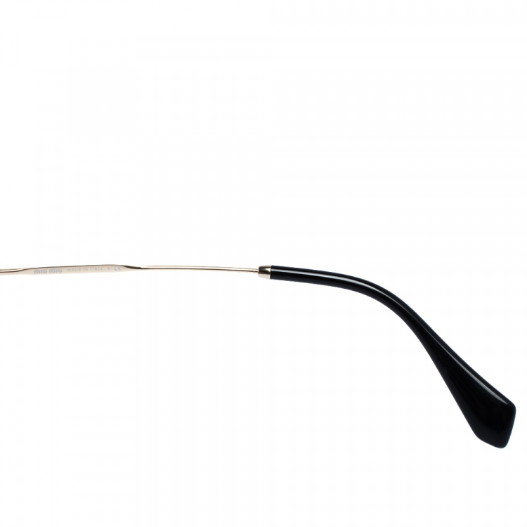 Pre Owned Miu Miu Black and Gold/ Brown Gradient SMU52R Rasoir Square Sunglasses