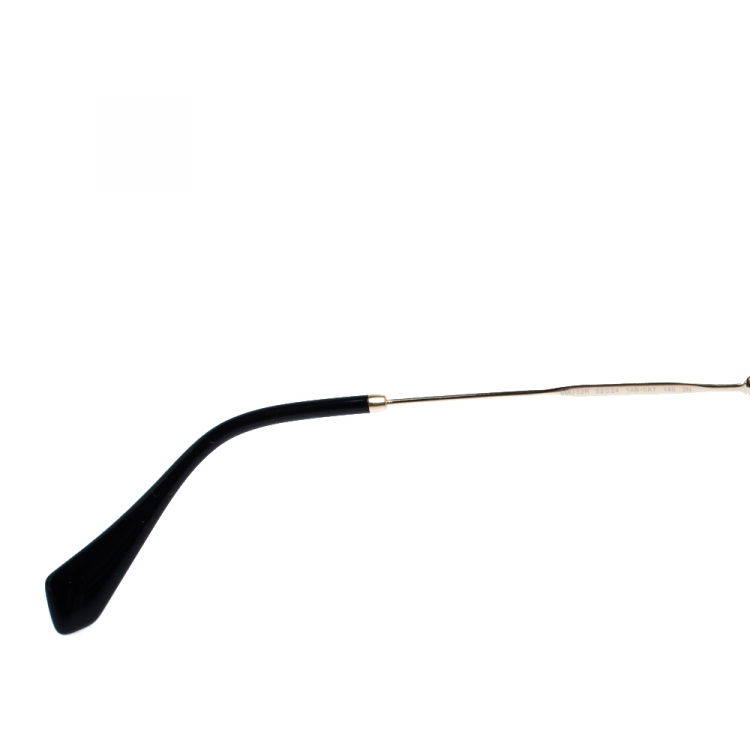 Pre Owned Miu Miu Black and Gold/ Brown Gradient SMU52R Rasoir Square Sunglasses