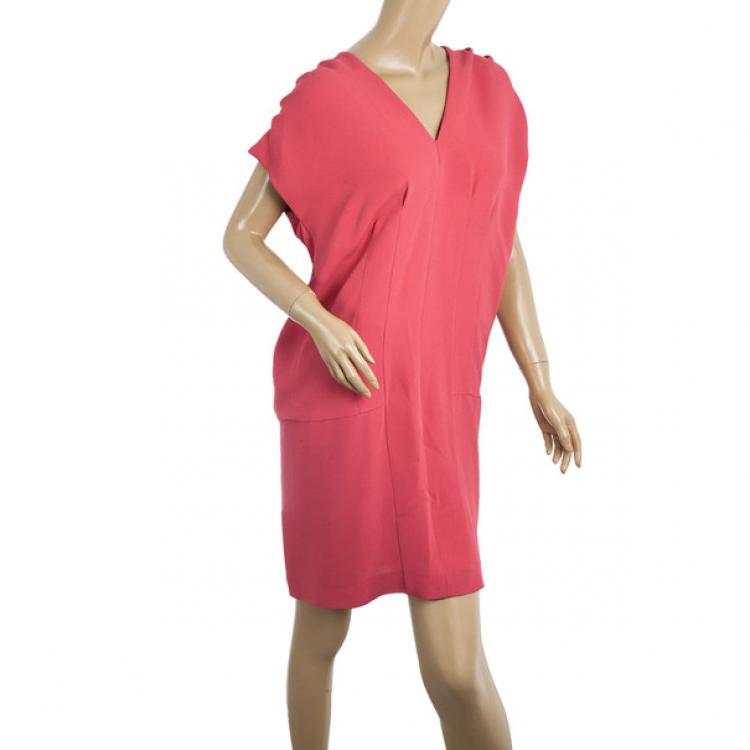 مملوكة مسبقًا Miu Miu Short Coral Back Pleated Dress M
