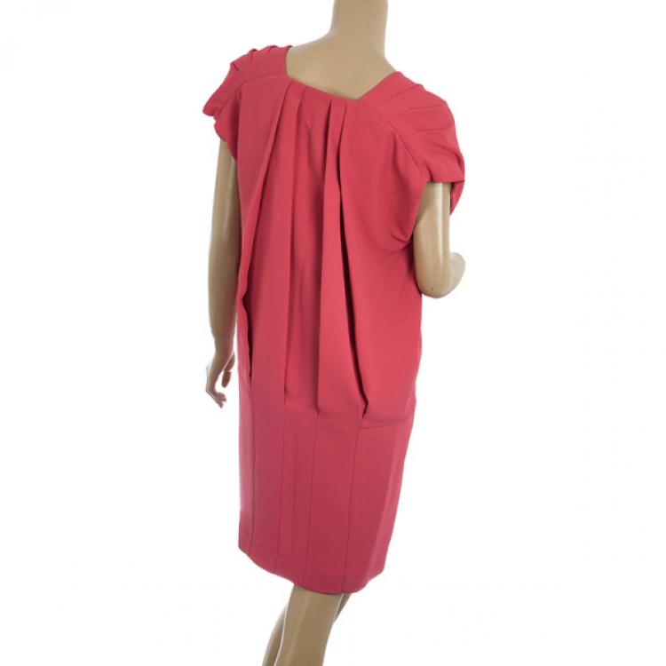مملوكة مسبقًا Miu Miu Short Coral Back Pleated Dress M