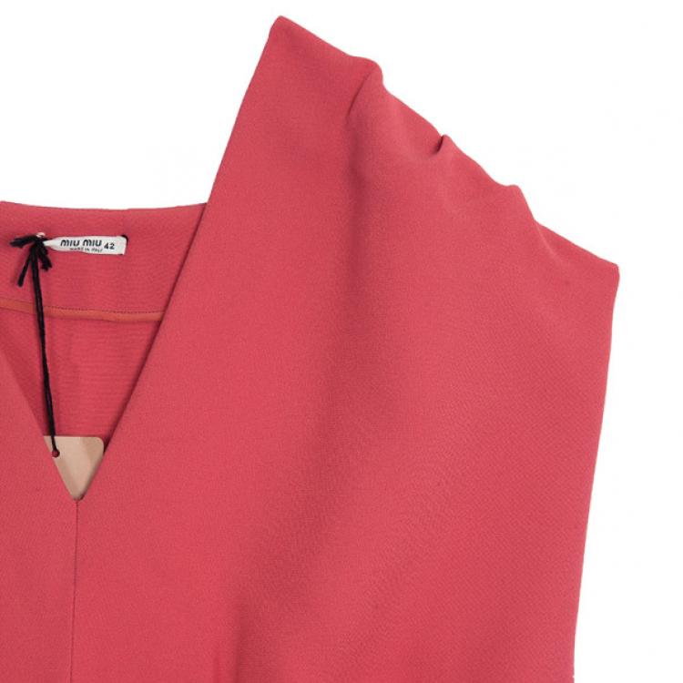 مملوكة مسبقًا Miu Miu Short Coral Back Pleated Dress M
