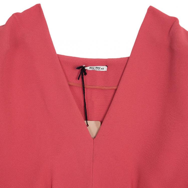 مملوكة مسبقًا Miu Miu Short Coral Back Pleated Dress M