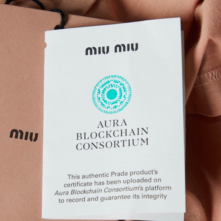 Pre Owned Miu Miu Powder Pink Cotton Logo Label Detail Cropped T-Shirt S
