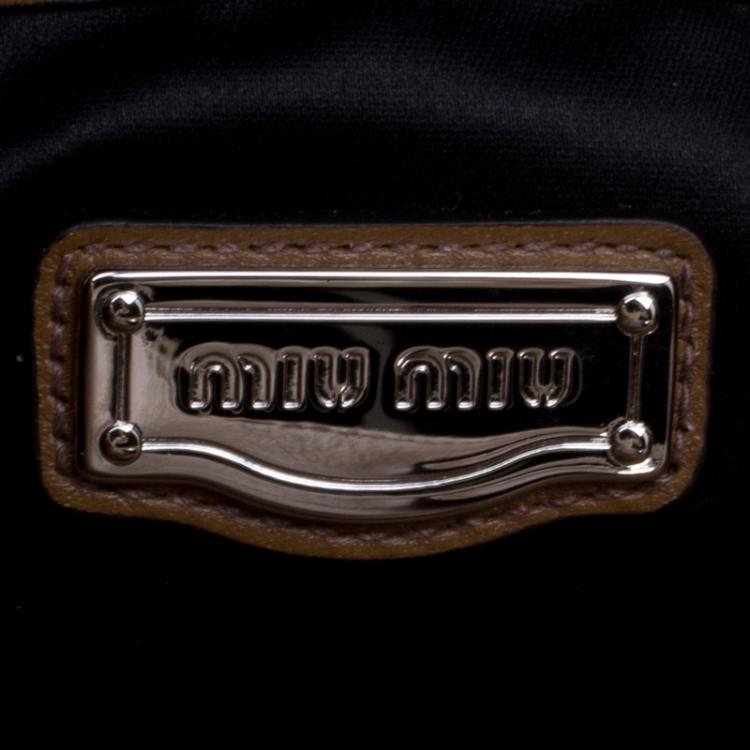 Pre Owned Miu Miu Brown Vitello Soft Leather Tote