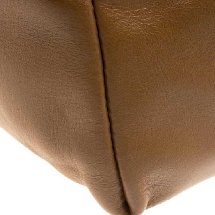Pre Owned Miu Miu Brown Vitello Soft Leather Tote