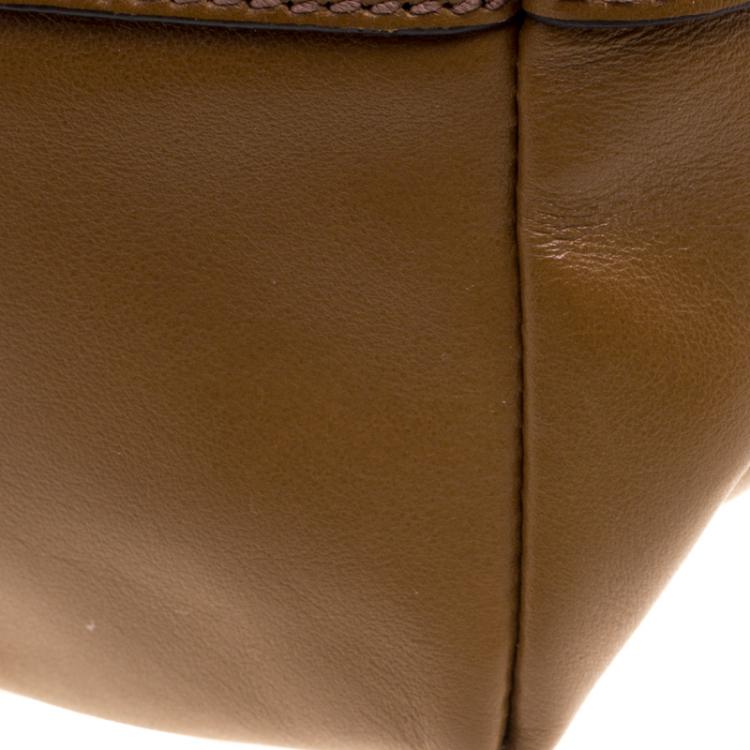 Pre Owned Miu Miu Brown Vitello Soft Leather Tote