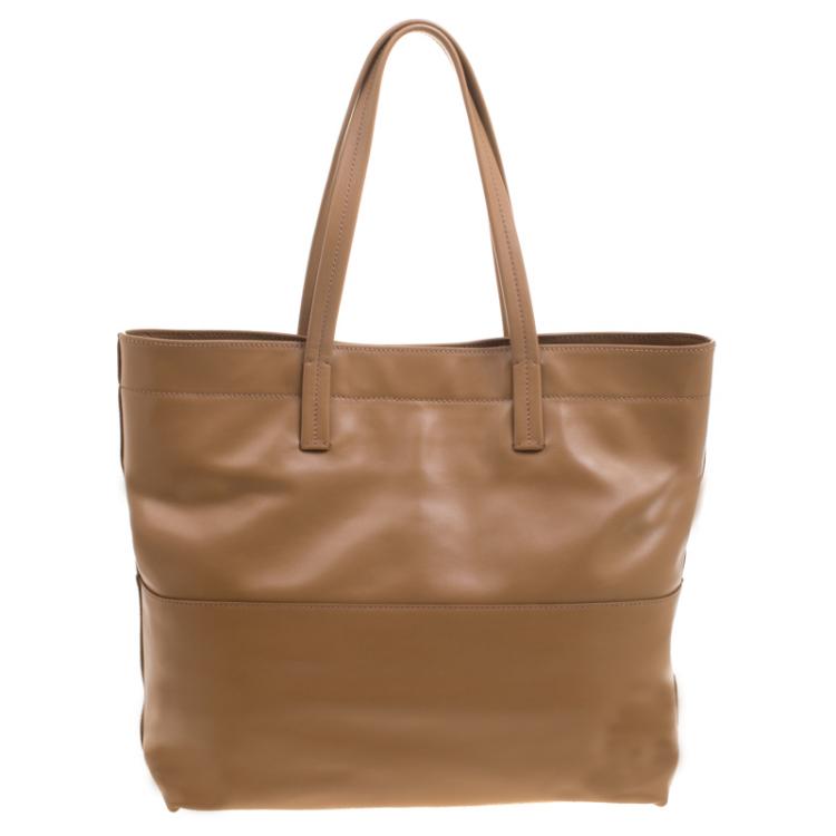 Pre Owned Miu Miu Brown Vitello Soft Leather Tote