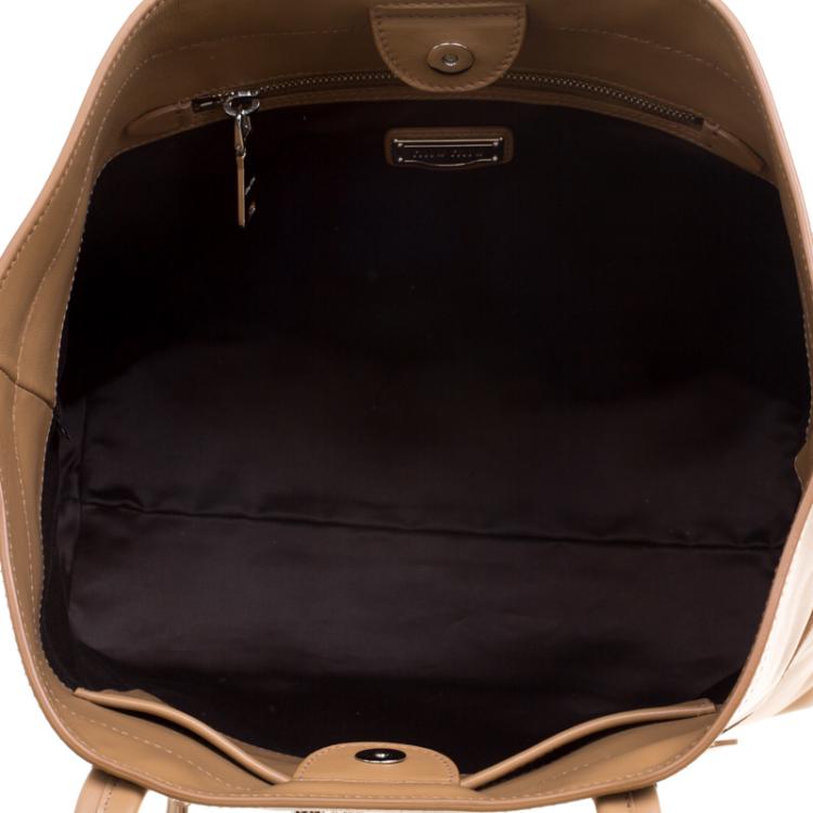 Pre Owned Miu Miu Brown Vitello Soft Leather Tote