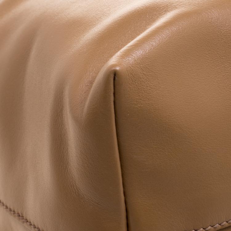 Pre Owned Miu Miu Brown Vitello Soft Leather Tote