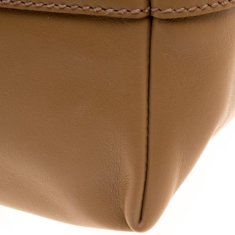 Pre Owned Miu Miu Brown Vitello Soft Leather Tote
