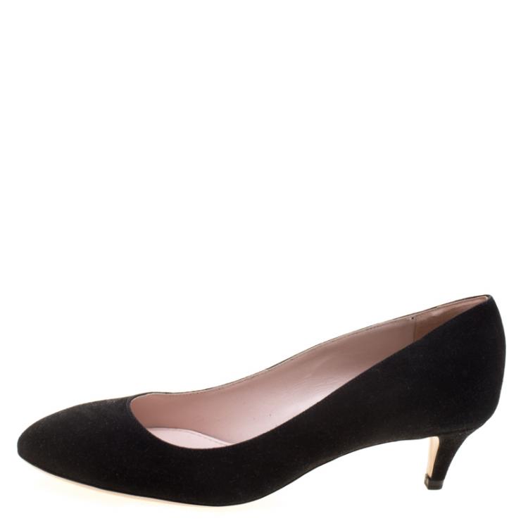 Pre Owned Miu Miu Black Suede Pumps Size 37