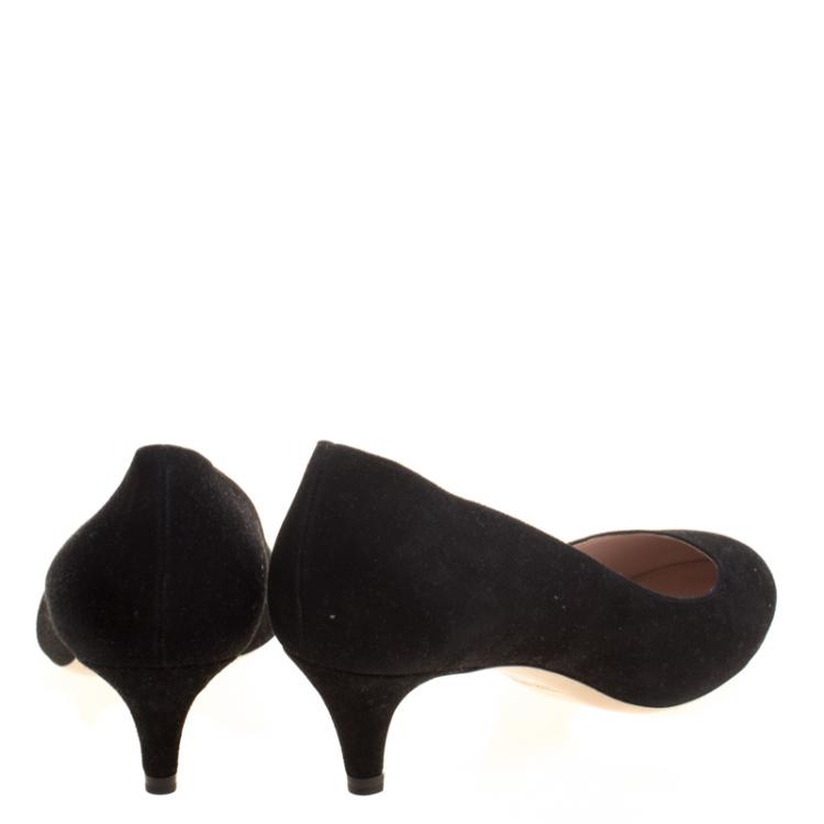 Pre Owned Miu Miu Black Suede Pumps Size 37