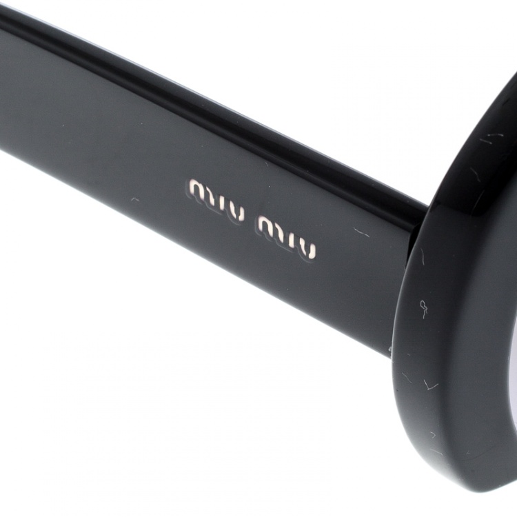 Pre Owned Miu Miu Black SMU07G Round Cut Out Sunglasses
