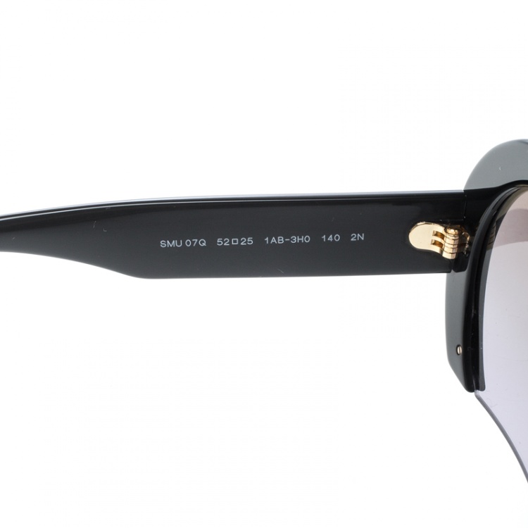 Pre Owned Miu Miu Black SMU07G Round Cut Out Sunglasses