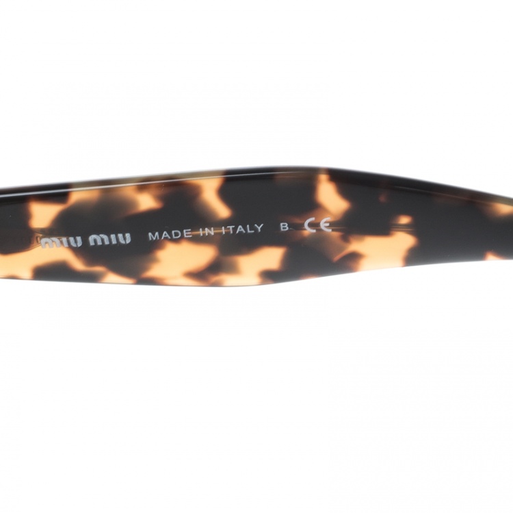 Pre Owned Miu Miu Brown Tortoise SMU 04R Butterfly Sunglasses