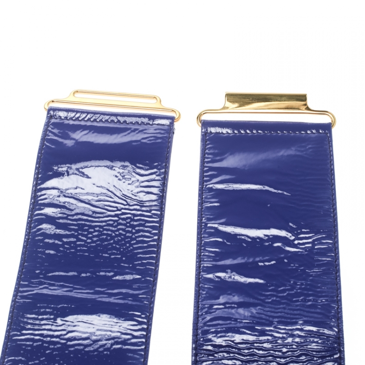 Pre Owned Miu Miu Purple Patent  Leather Waist Belt 85 CM