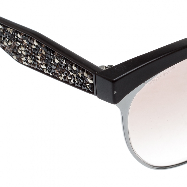 Pre Owned Miu Miu Brown/Brown Gradient SMU54Q Paved Cat Eye Sunglasses