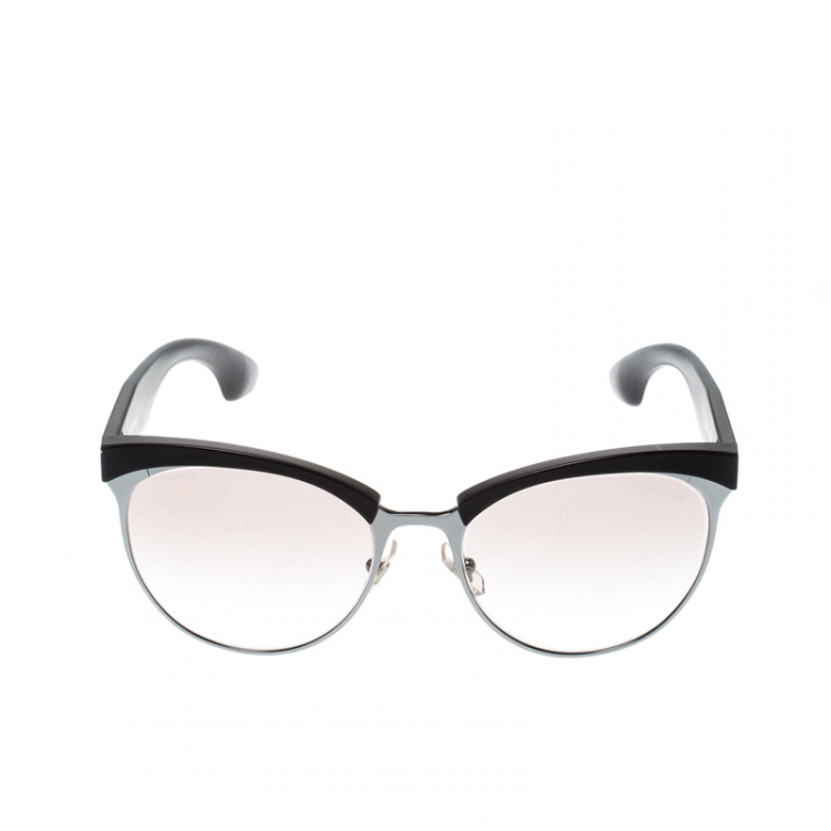 Pre Owned Miu Miu Brown/Brown Gradient SMU54Q Paved Cat Eye Sunglasses