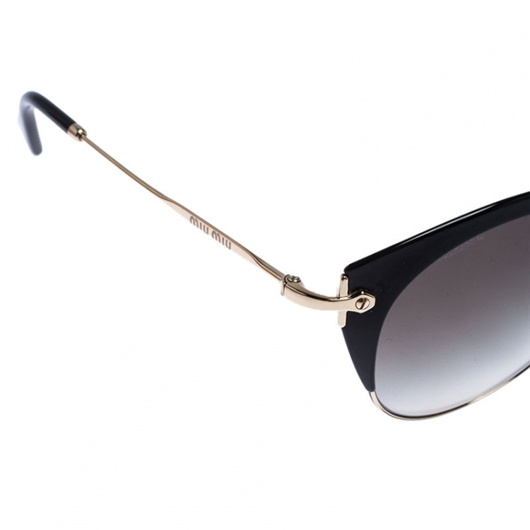 Pre Owned Miu Miu Black Gradient SMU 53R Bowline Sunglasses