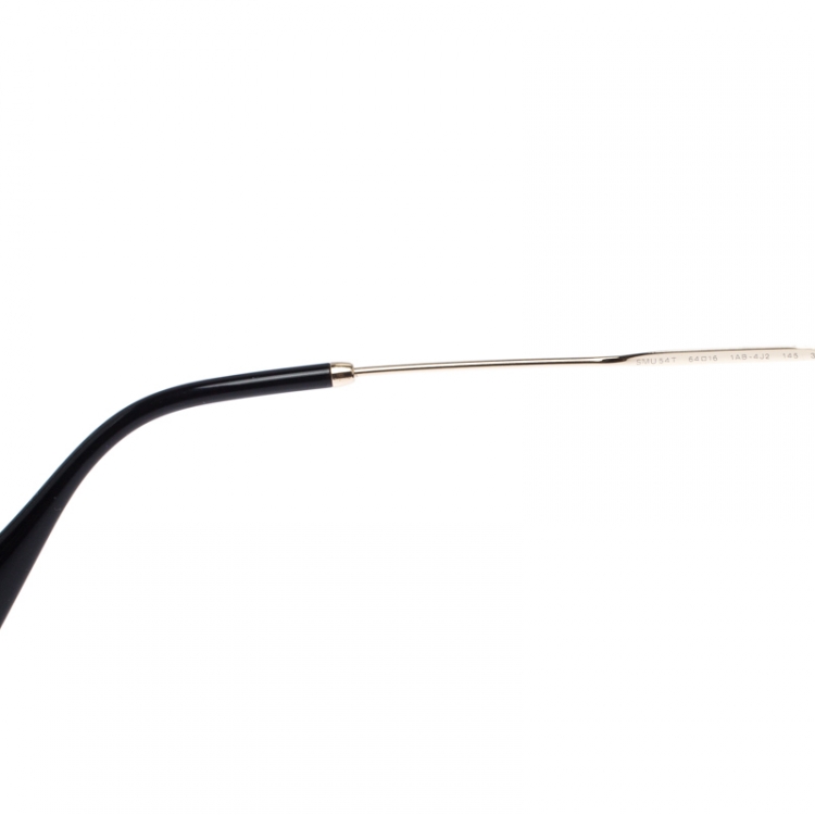 Pre Owned Miu Miu Black/Gold Mirror SMU 54T Frame Sunglasses