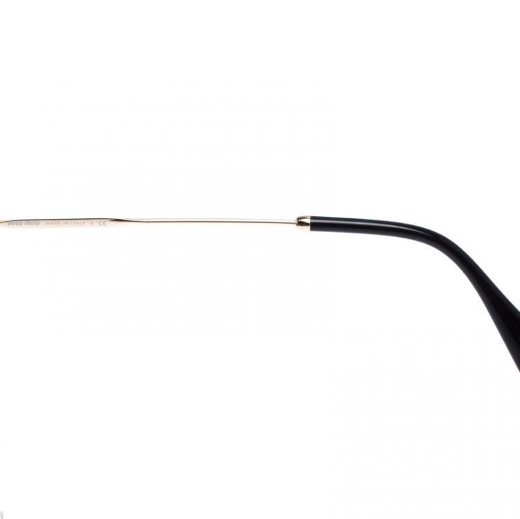 Pre Owned Miu Miu Black/Gold Mirror SMU 54T Frame Sunglasses
