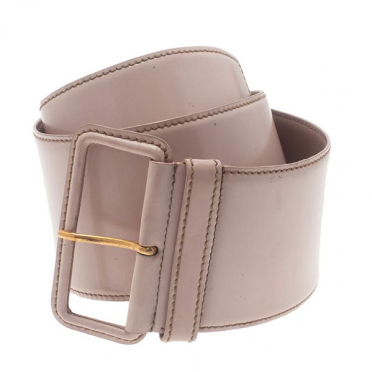 Pre Owned Miu Miu Pink Leather Waist Belt 75CM